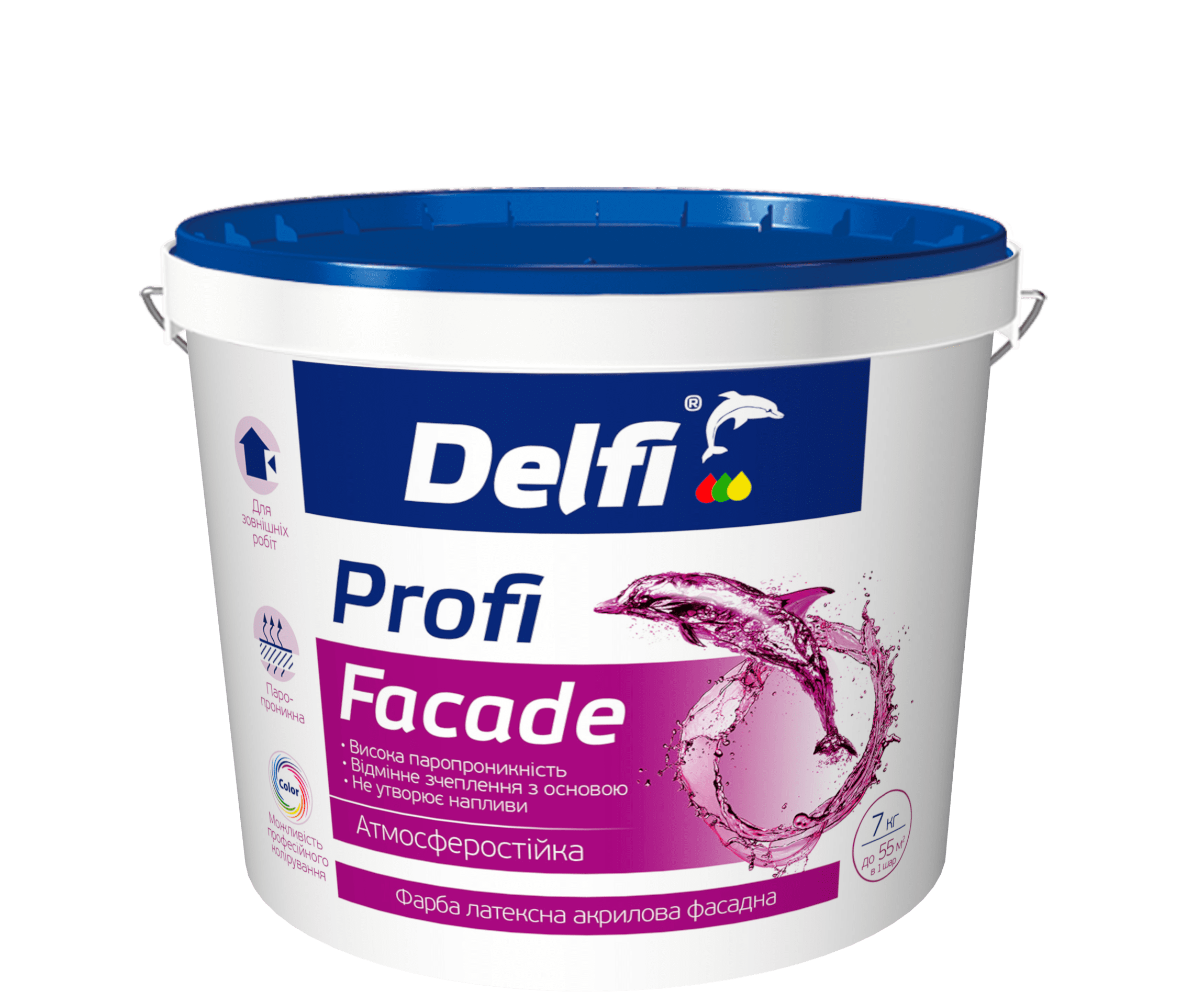 Фарба латексна акрилова фасадна Profi Facade ТМ"Delfi" -4,2 кг